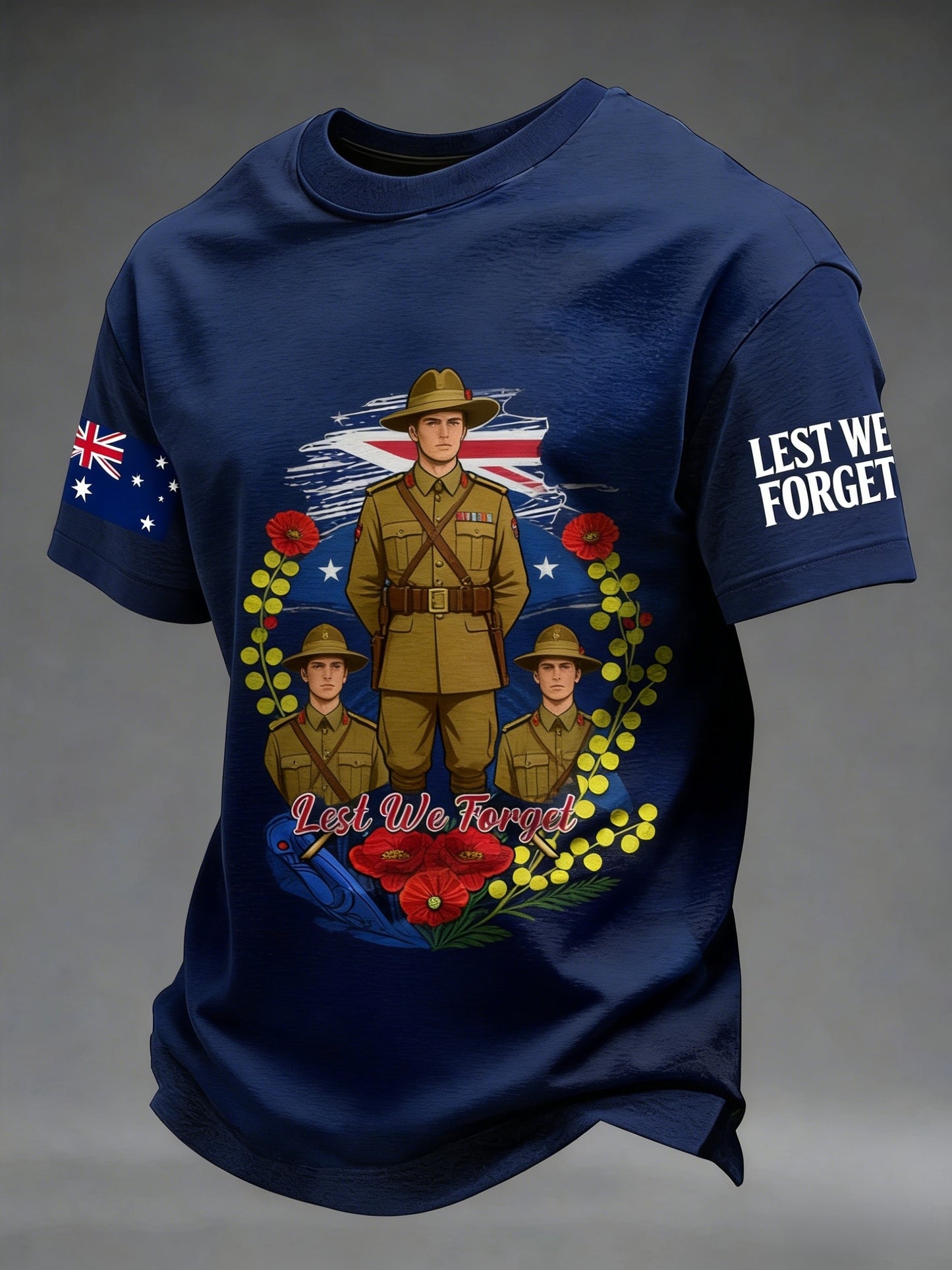 Men's Australia Anzac Day Lest We Forget Short Sleeve Top