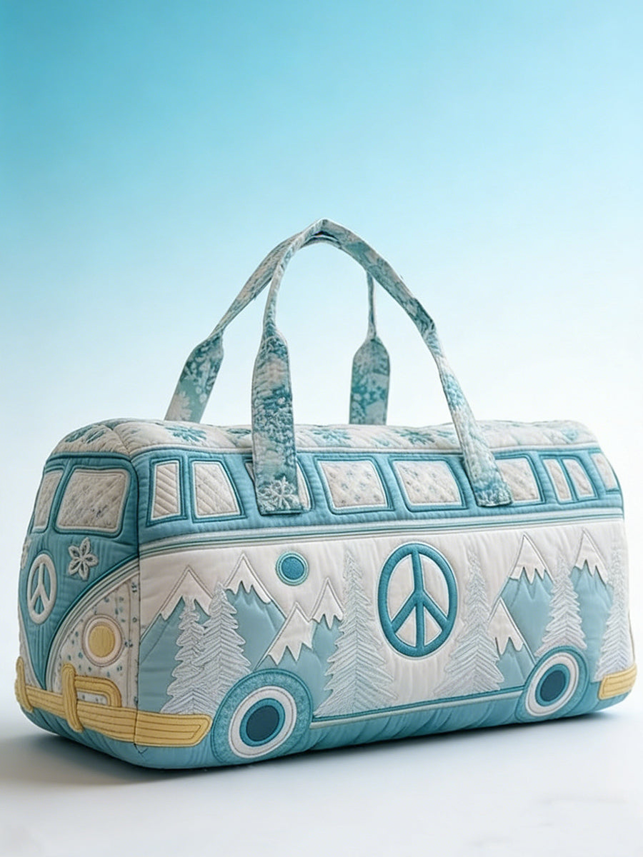 Hippie Art Printed Quilted Travel Bag