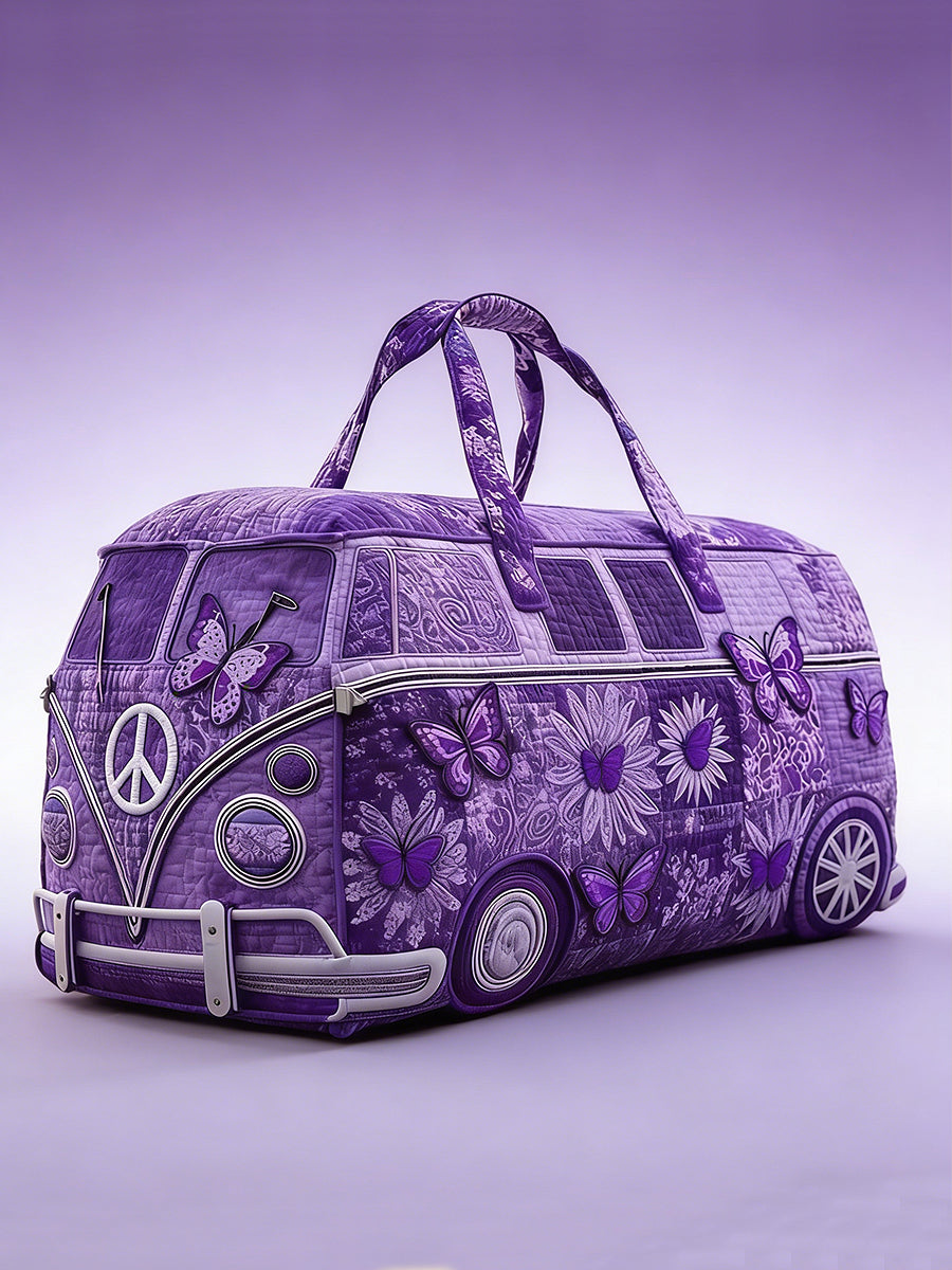 Hippie Art Printed Quilted Travel Bag