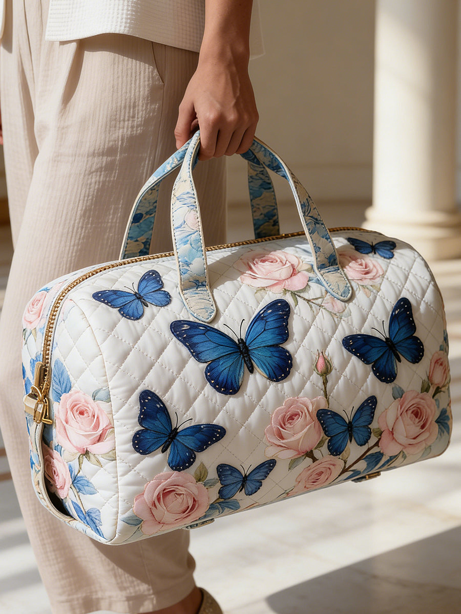 Floral Art Printed Quilted Travel Bag
