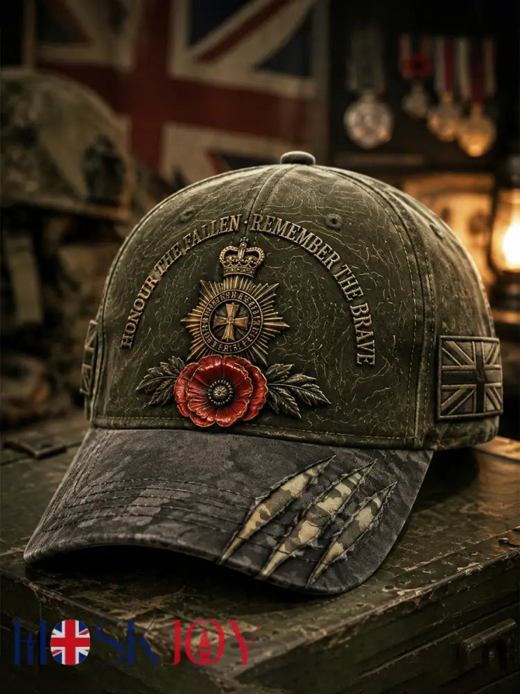 Unisex HONOUR THE FALLEN · REMEMBER THE BRAVE Hat - Olive Green / ONE
