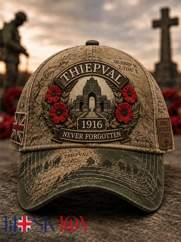 Unisex Remembrance Day Veterans’ Memorial Print Hat - Khaki / ONE