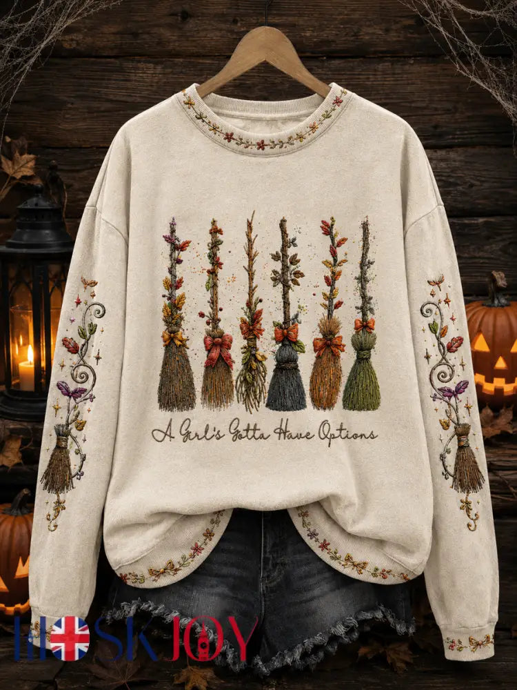 Women’s “A Girl’s Gotta Have Options” Print Sweatshirt - As picture / S