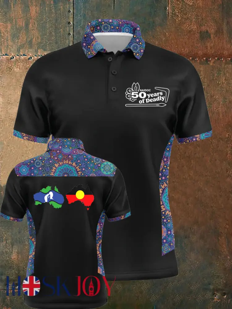 Women’s AU 50 Years of Deadly NAIDOC Week Aboriginal Culture Printed polo T-shirt As picture / S