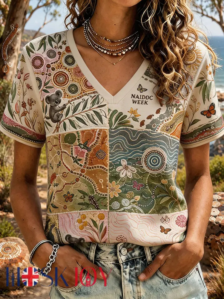 Women’s Australia Aboriginal Culture NAIDOC Week Printed T-shirt - As picture / S