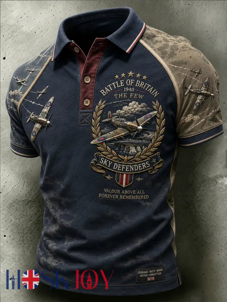 Women’s Battle of Britain Printed V-neck off-shoulder short-sleeved T-shirt - As picture / S