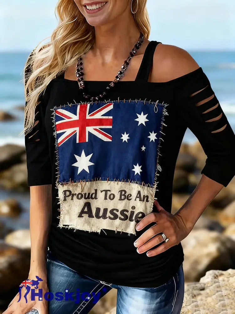 Women’s Cute Animal Print Denim Patchwork Comfortable Top A / S