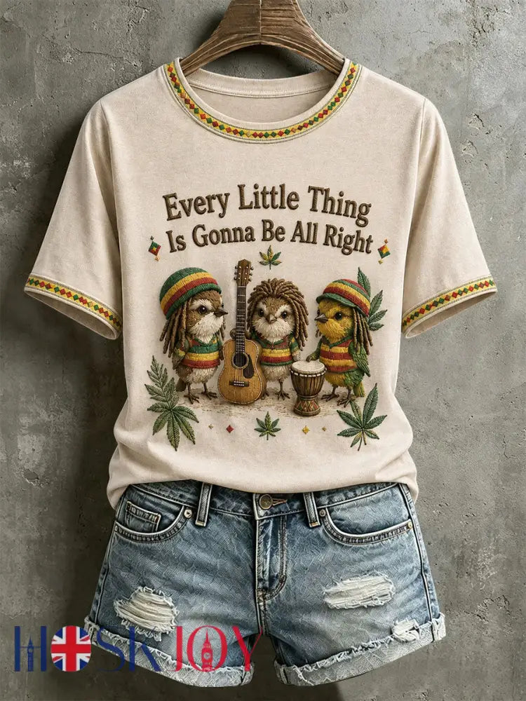 Women’s Every Little Thing Is Gonna Be All Right T-Shirt - Apricot / M