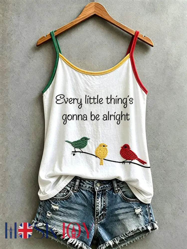Women’s Every Little Thing Is Gonna Be All Right Tank Top - White / S