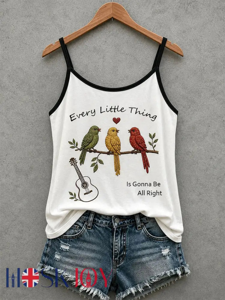 Women’s Every Little Thing Is Gonna Be All Right Tank Top - White / S