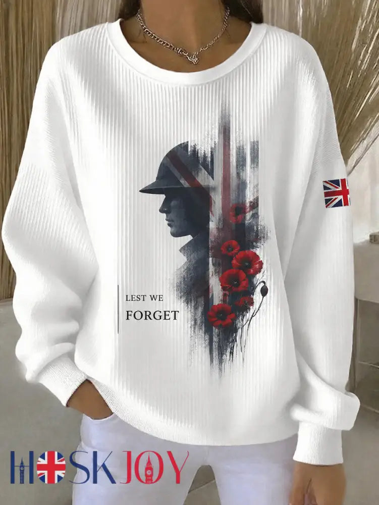 Women’s Lest We Forget Printed Sweatshirt - White / S