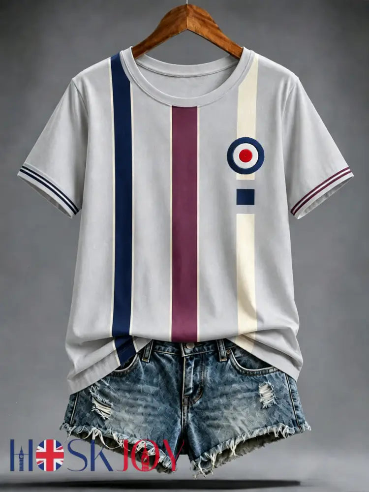 Women’s Mods Culture UK Music Lover Business Style Printed short-sleeved T-shirt - As picture / S