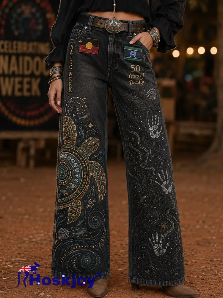 Women’s Naidoc Week Art Print Flared Trousers - A / S