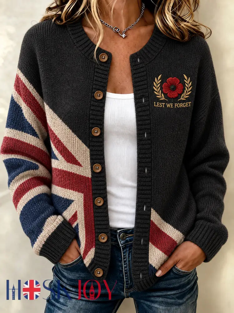 women’s Remembrance Day Cardigan - Black / S