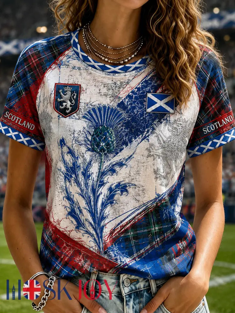 Women’s Scotland Football Round Neck Short Sleeve T-Shirt - A / S