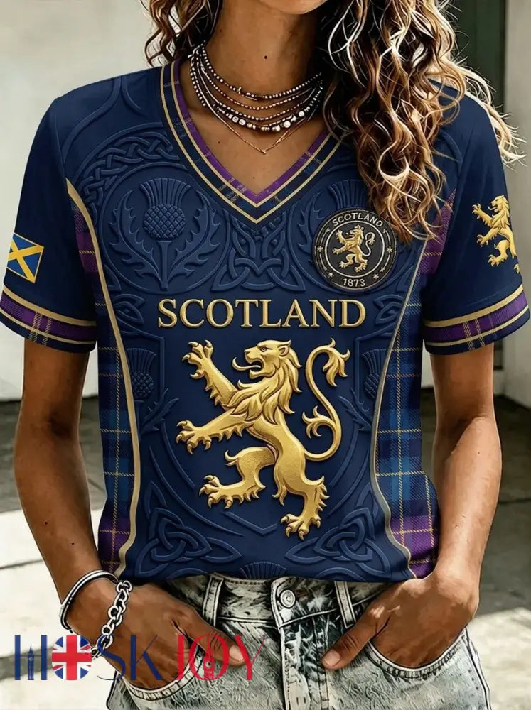 Women’s UK Scotland Football Lover 2026 Printed T-Shirts - Blue / S
