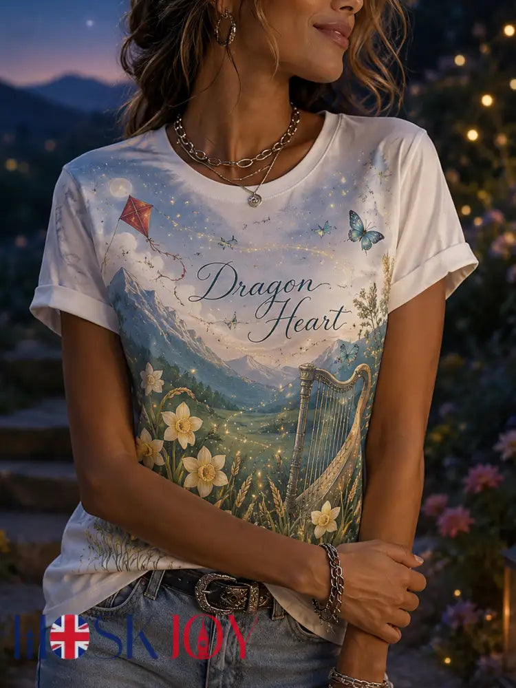 Women’s Welsh Cultural Element Art Print T-Shirt - A / S