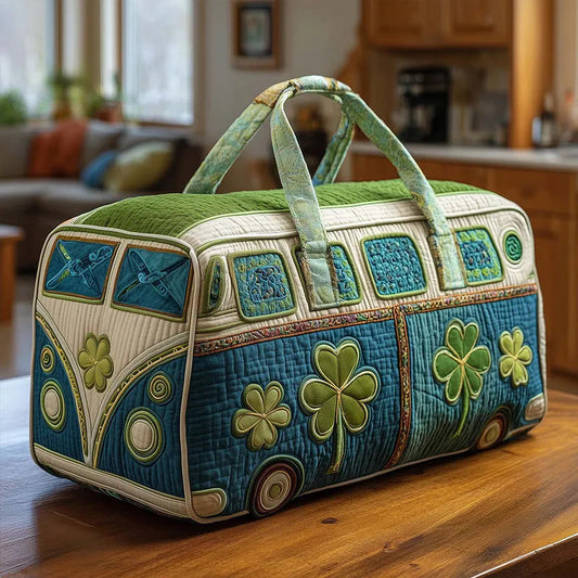 Clover Print Quilted Duffle Bag