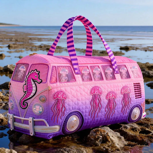 Dreamy Jellyfish Print Quilted Duffle Bag