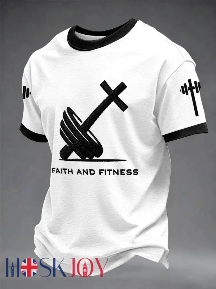 “Faith And Fitness” Christian Fitness Casual unisex T-shirt - White / S