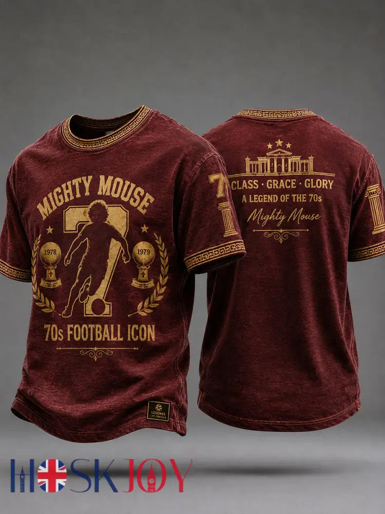 Men’s ’70s Football Icon’ UK Soccer T-Shirts - Maroon / S