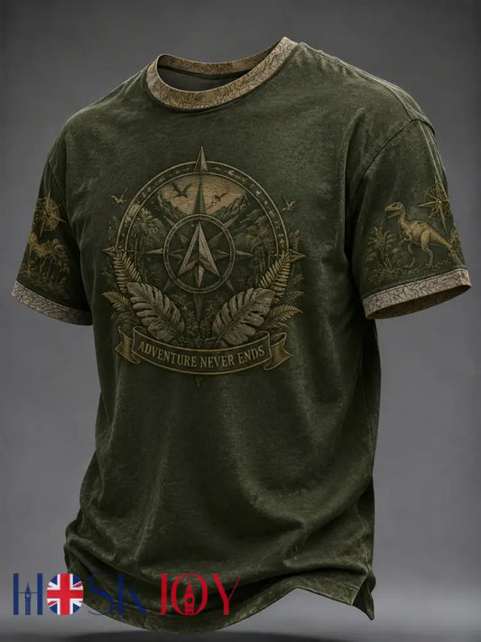 Men’s ADVENTURE NEVER ENDS Printed T-shirt - As picture / S
