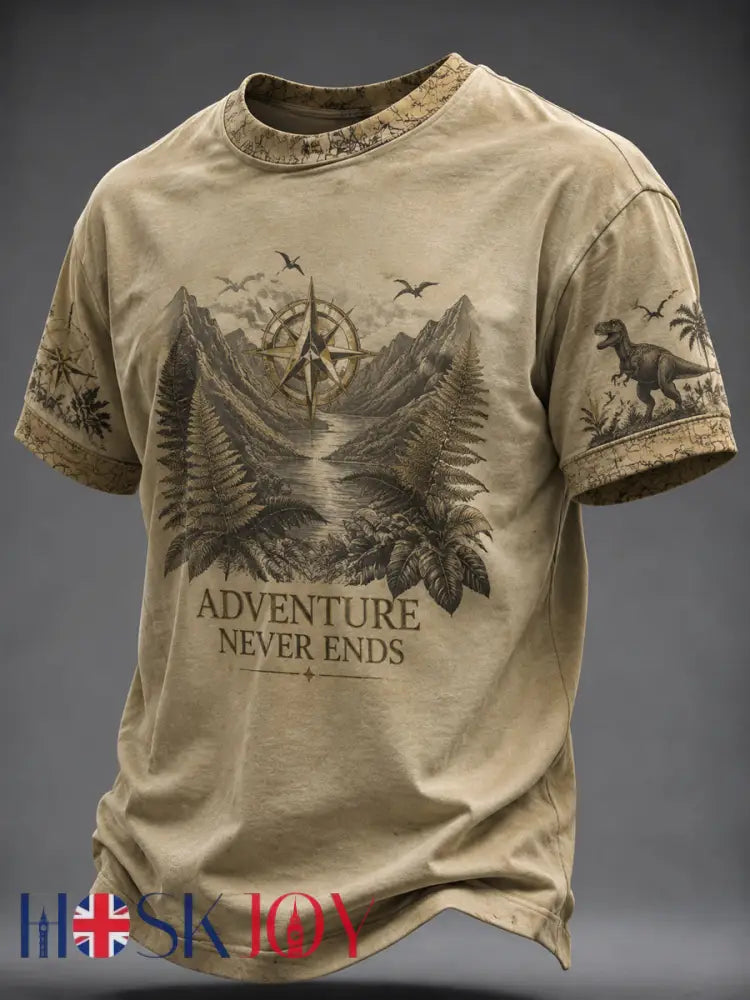 Men’s ADVENTURE NEVER ENDS Printed T-shirt - As picture / S