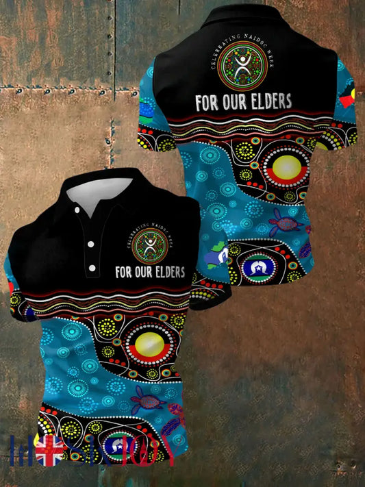Men’s AU 50 Years of Deadly NAIDOC Week Aboriginal Culture Printed polo shirt As picture / S