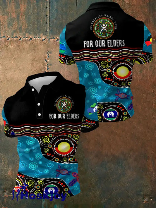 Men’s AU 50 Years of Deadly NAIDOC Week Aboriginal Culture Printed polo shirt As picture / S