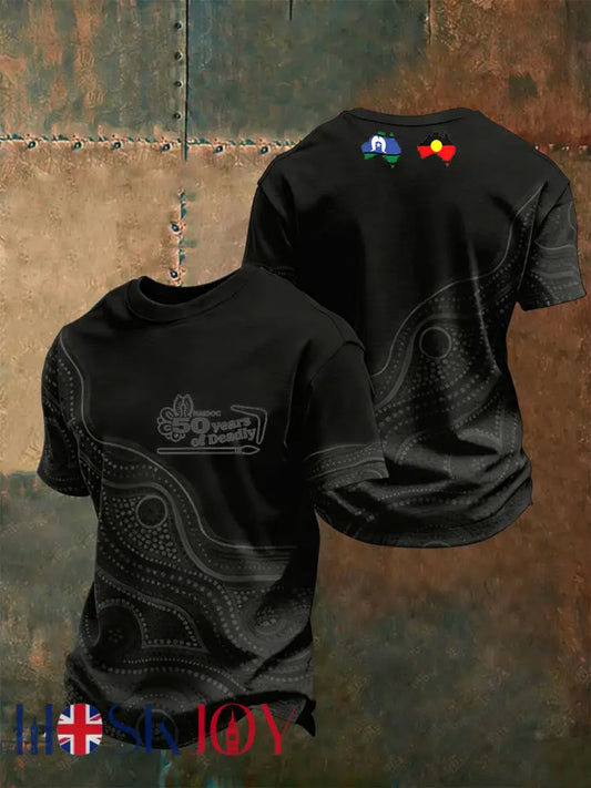 Men’s AU 50 Years of Deadly NAIDOC Week Aboriginal Culture Printed short sleeves t-shirt - As picture / S