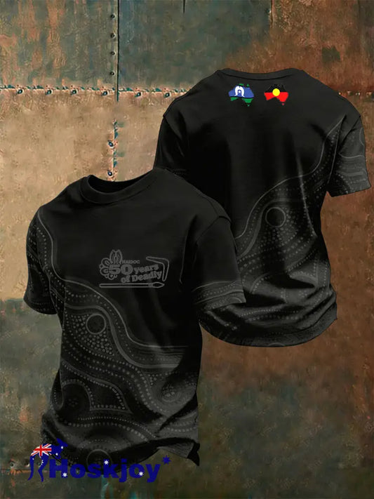 Men’s AU 50 Years of Deadly NAIDOC Week Aboriginal Culture Printed short sleeves t-shirt - As picture / S