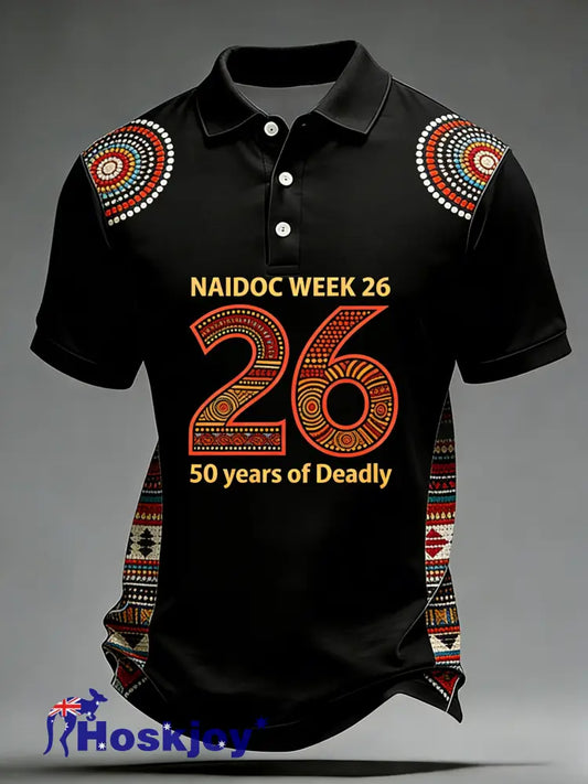 Men’s AU Aboriginal Art NAIDOC Week Printed T-Shirt Black / S