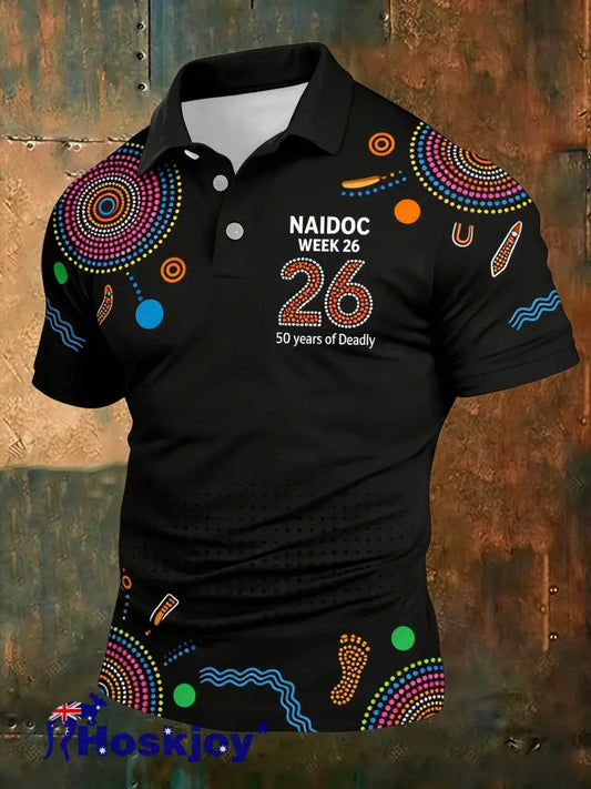 Men’s AU Aboriginal Art NAIDOC Week Printed T-Shirt Black / S