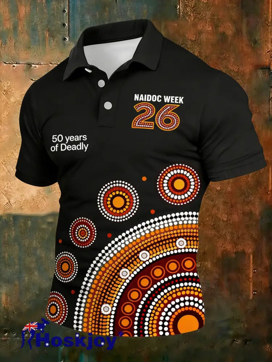 Men’s AU Aboriginal Art NAIDOC Week Printed T-Shirt Black / S
