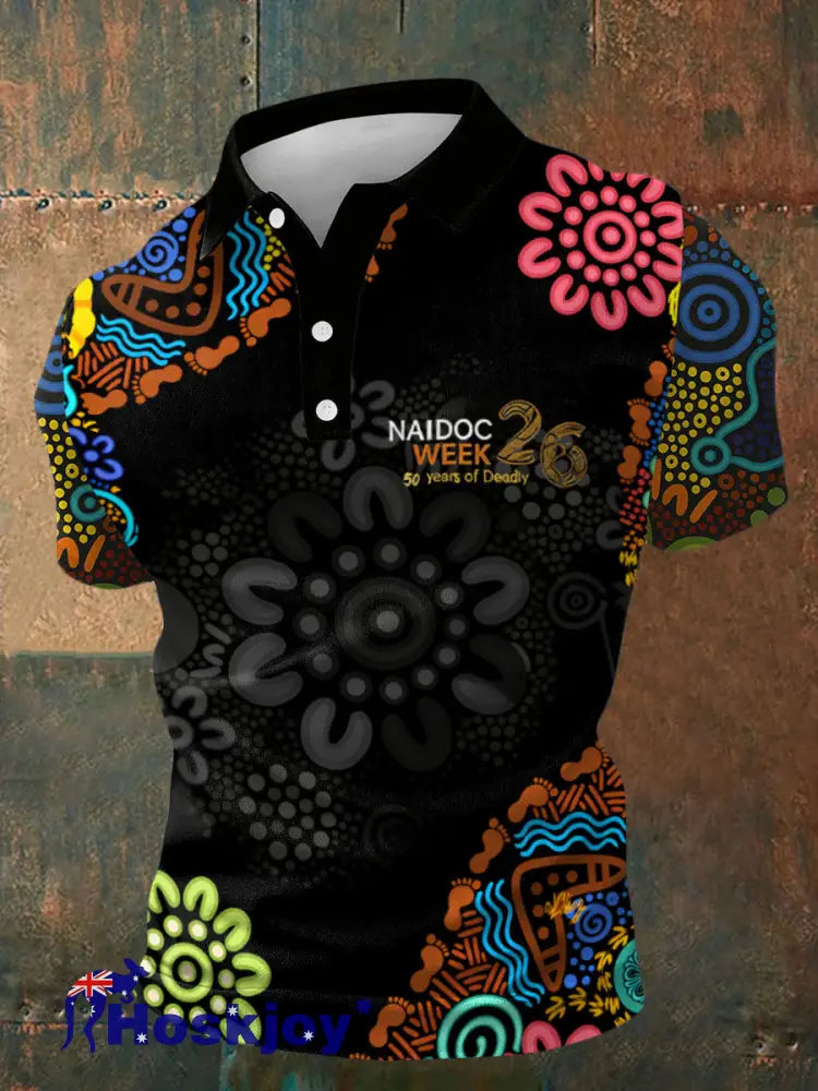 Men’s AU Aboriginal Culture Art NAIDOC Week Printed Casual Tops
