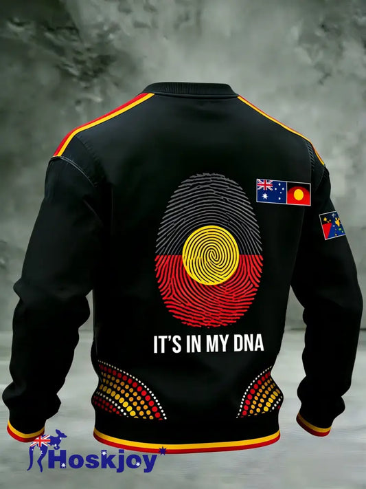 Men’s AU Aboriginal Culture IT’S IN MY DNA Crew-Neck Sweatshirt - Black / S