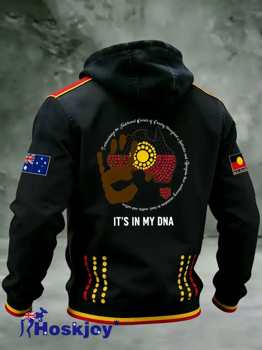 Men’s AU Aboriginal Culture IT’S IN MY DNA Hooded Sweatshirt Black / S