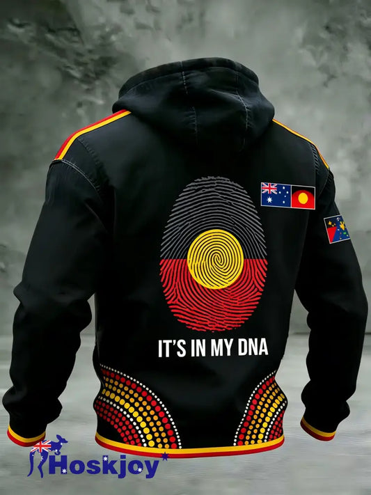 Men’s AU Aboriginal Culture IT’S IN MY DNA Hooded Sweatshirt - Black / S