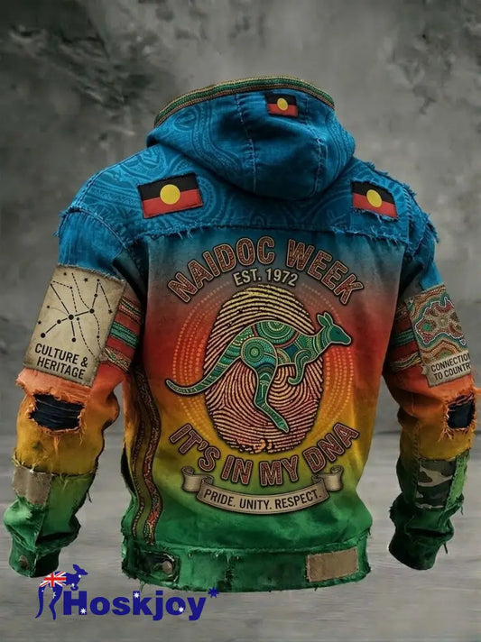 Men’s AU Aboriginal Culture IT’S IN MY DNA Hooded Sweatshirt - Blue / S