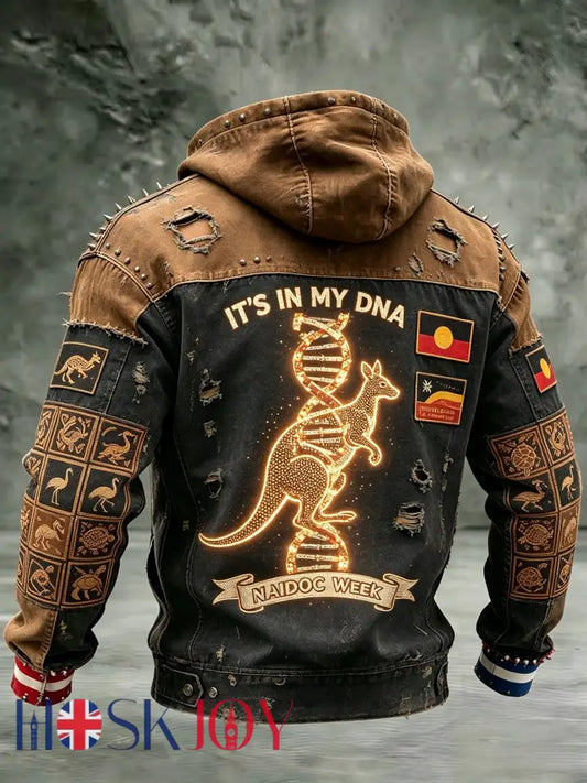 Men’s AU Aboriginal Culture IT’S IN MY DNA Hooded Sweatshirt - Brown / S