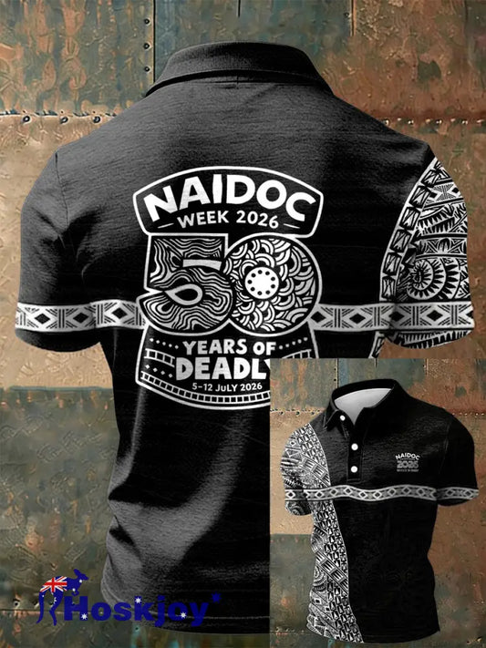 Men’s AU Aboriginal Culture IT’S IN MY DNA Short-Sleeve Polo Shirt - Black / S