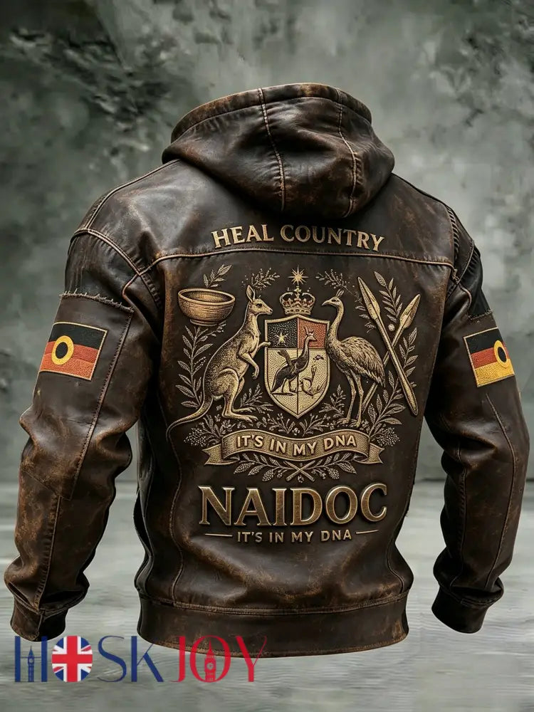 Men’s AU Aboriginal Culture Printed Casual Long-Sleeve Hooded Sweatshirt - Brown / S