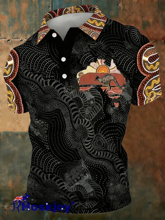 Men’s AU Aboriginal Culture Printed polo shirt - As picture / S