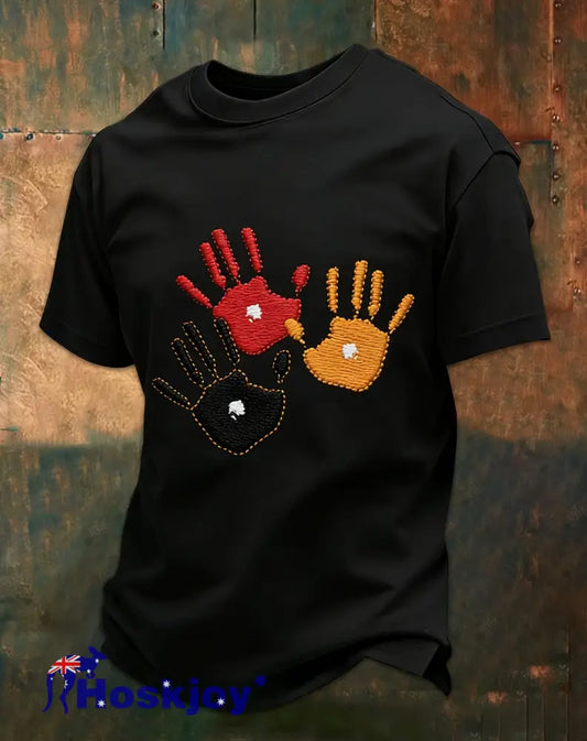 Men’s AU Aboriginal Culture Printed Short-Sleeve T-Shirt Black / S