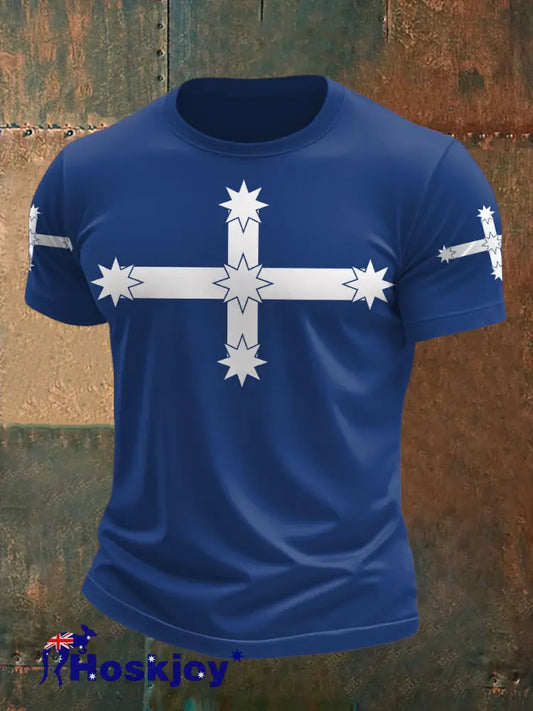 Men’s AU Eukera Flag Printed T-shirt Blue / S