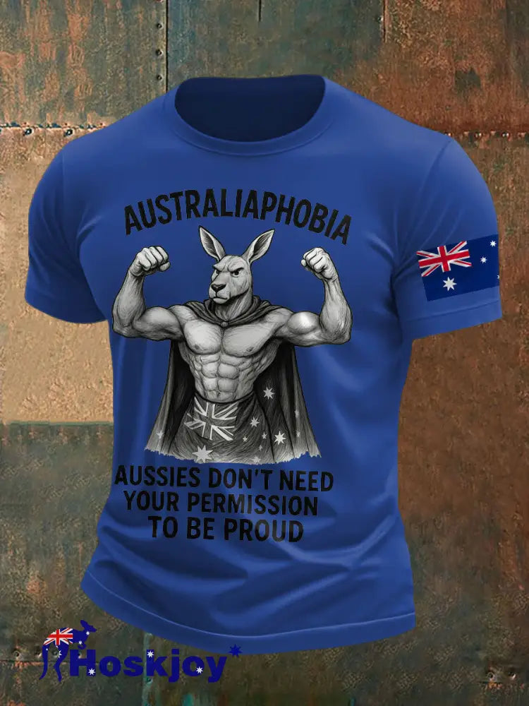 Men’s AU Flag Proud Printed T-shirt Royal Blue / S