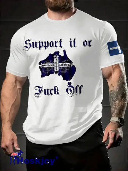 Men’s AU Flag Proud Printed T-shirt White / S