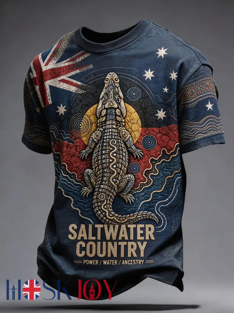 Men’s Australia Aboriginal Culture NAIDOC Week Printed T-shirt - Blue / S