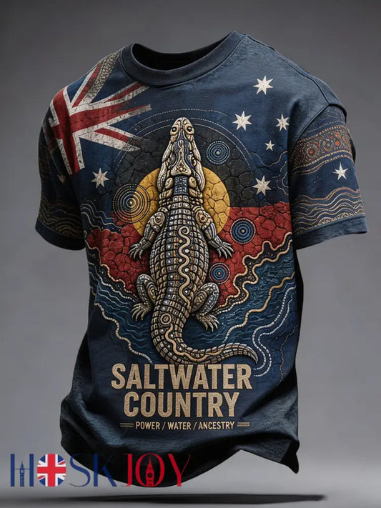 Men’s Australia Aboriginal Culture NAIDOC Week Printed T-shirt - Blue / S