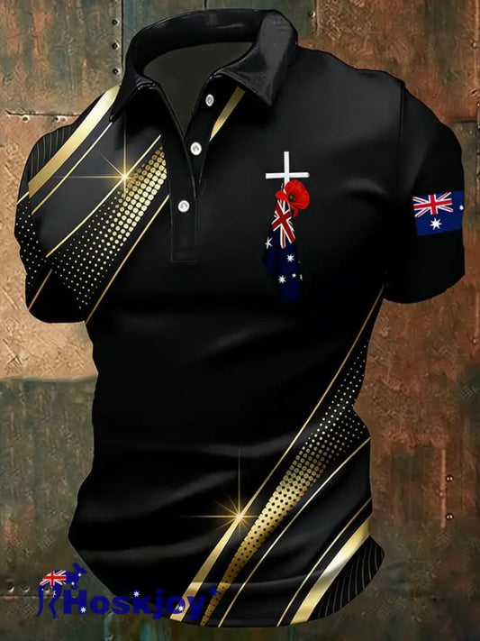 Men’s Australia Anzac Day Lest We Forget Printed T-Shirt Black / S